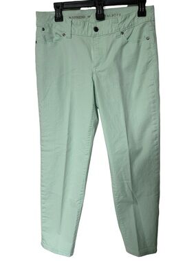 Talbots Mint Green Boyfriend Jeans - Light Pastel color stretchy size 6P petite
